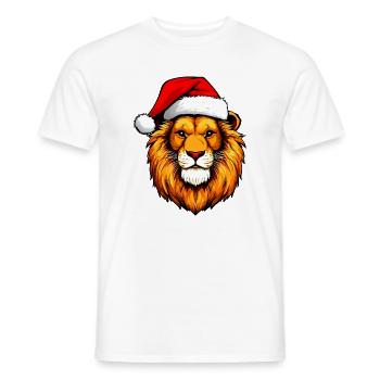 Weihnachten Löwe - Männer T-Shirt - Weiß - Vorne - AI Model Male 178 dark (178cm)