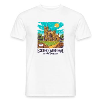 City Vintage Exeter Cathedral Devon England Sept - Männer T-Shirt - Weiß - Vorne - AI Model Male 178 dark (178cm)