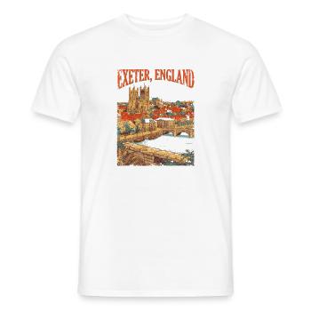 Vintage Exeter England City Skyline Novelty - Männer T-Shirt - Weiß - Vorne - AI Model Male 178 dark (178cm)