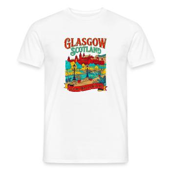 View City Glasgow Scotland Cultural Heart - Männer T-Shirt - Weiß - Vorne - AI Model Male 178 dark (178cm)