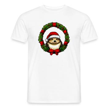Igel Christmas - Männer T-Shirt - Weiß - Vorne - AI Model Male 178 dark (178cm)
