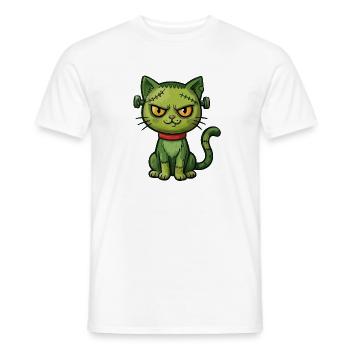 Grüne Zombie-Katze - Männer T-Shirt - Weiß - Vorne - AI Model Male 178 dark (178cm)