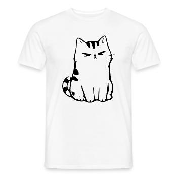Lustige Katze Minimalistisches Katzen Geschenk  - Männer T-Shirt - Weiß - Vorne - AI Model Male 178 dark (178cm)