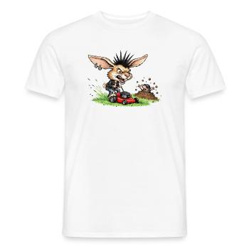 Punk Hase mit Rasenmäher gegen Maulwurf - Männer T-Shirt - Weiß - Vorne - AI Model Male 178 dark (178cm)