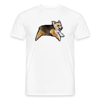 Corgi Aquarell-Dash - Männer T-Shirt - Weiß - Vorne - AI Model Male 178 dark (178cm)