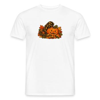 Salamander am Kürbis - Männer T-Shirt - Weiß - Vorne - AI Model Male 178 dark (178cm)