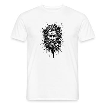 Zeus Blitz Tinte Spritzer Griechischer Gott - Männer T-Shirt - Weiß - Vorne - AI Model Male 178 dark (178cm)