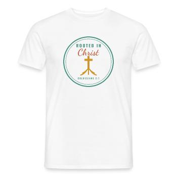 Rooted in Christ – Colossians 2:7 Christian - Männer T-Shirt - Weiß - Vorne - AI Model Male 178 dark (178cm)