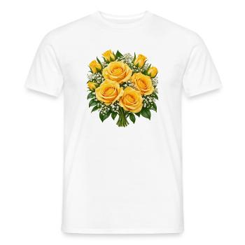 Golden Rose Bouquet Glow - Männer T-Shirt - Weiß - Vorne - AI Model Male 178 dark (178cm)