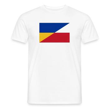 Ukraine-Polnische Flagge – Ukrainische und Polnische Einheit - Männer T-Shirt - Weiß - Vorne - AI Model Male 178 dark (178cm)