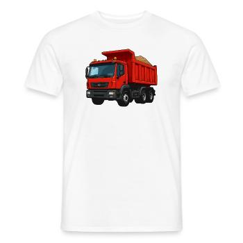 Roter Kipplader Cartoon-Design - Männer T-Shirt - Weiß - Vorne - AI Model Male 178 dark (178cm)