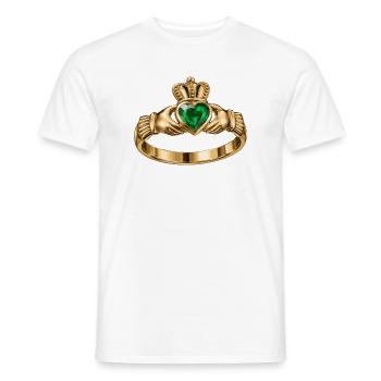 Irischer Claddagh-Ring - Männer T-Shirt - Weiß - Vorne - AI Model Male 178 dark (178cm)