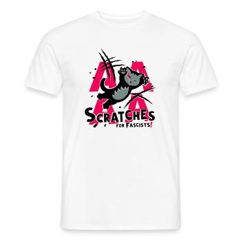 Kratzer gegen Rassismus - Männer T-Shirt - Weiß - Vorne - AI Model Male 178 dark (178cm)
