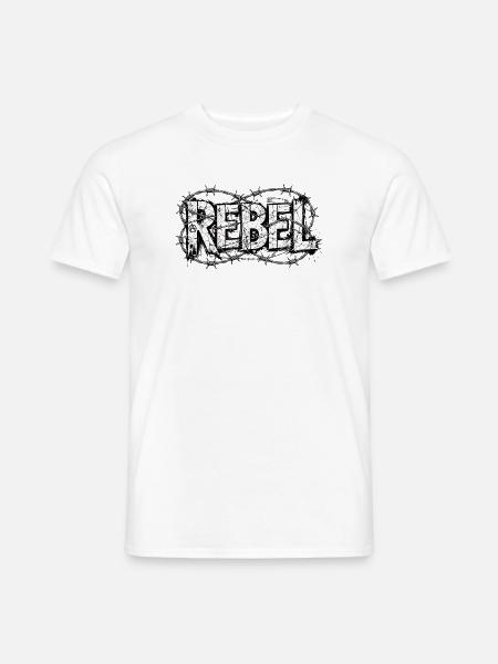 Rebellen-Stacheldrahttypografie - Männer T-Shirt - Weiß