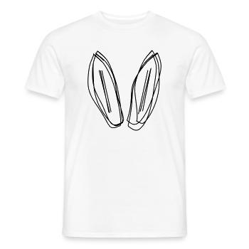 Hasenohren handgezeichnet - Männer T-Shirt - Weiß - Vorne - AI Model Male 178 dark (178cm)