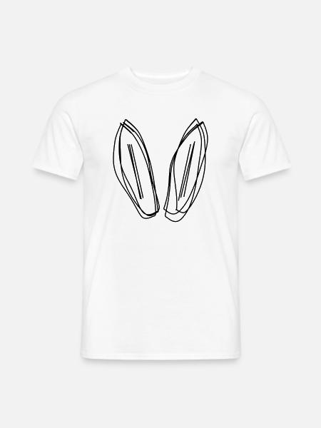 Hasenohren handgezeichnet - Männer T-Shirt - Weiß