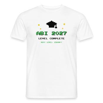 Abi 2027 – Level Complete Abitur Gamer Shirt - Männer T-Shirt - Weiß - Vorne - AI Model Male 178 dark (178cm)