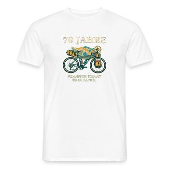 70 Jahre Fernweh Fahrrad - Männer T-Shirt - Weiß - Vorne - AI Model Male 178 dark (178cm)