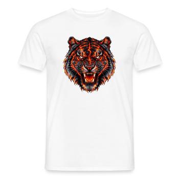 Brennender Lava-Tiger - Männer T-Shirt - Weiß - Vorne - AI Model Male 178 dark (178cm)