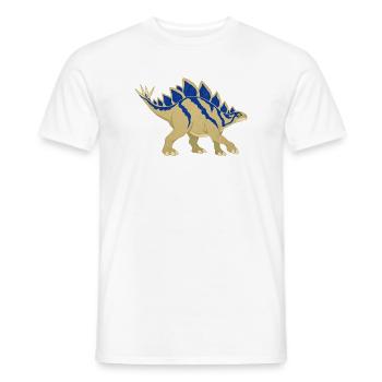 Blau gestreifter Stegosaurus im Vintage-Stil - Männer T-Shirt - Weiß - Vorne - AI Model Male 178 dark (178cm)
