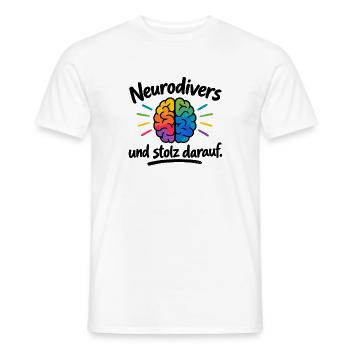 Neurodiversität strahlt bunt - Männer T-Shirt - Weiß - Vorne - AI Model Male 178 dark (178cm)