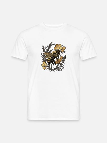 Goldene Imker Biene - Männer T-Shirt - Weiß
