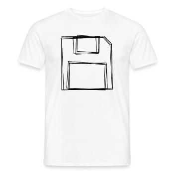 Diskette handgezeichnet - Männer T-Shirt - Weiß - Vorne - AI Model Male 178 dark (178cm)