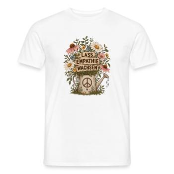 LASS EMPATHIE WACHSEN – Gegen Rassismus Statement - Männer T-Shirt - Weiß - Vorne - AI Model Male 178 dark (178cm)