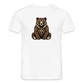 Bär Kompass Wandern Outdoor Abenteuer Vektor Shirt - Männer T-Shirt - Weiß - Vorne - AI Model Male 178 dark (178cm)