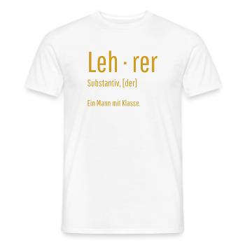 Lehrer Substantiv Definition Schule Geschenk - Männer T-Shirt - Weiß - Vorne - AI Model Male 178 dark (178cm)