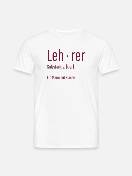 Lehrer Substantiv Definition Schule Geschenk - Männer T-Shirt - Weiß