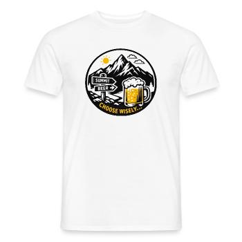 Bier am Berggipfel - Männer T-Shirt - Weiß - Vorne - AI Model Male 178 dark (178cm)