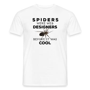 Spiders were web designers - Spinne Nerd Spruch - Männer T-Shirt - Weiß - Vorne - AI Model Male 178 dark (178cm)
