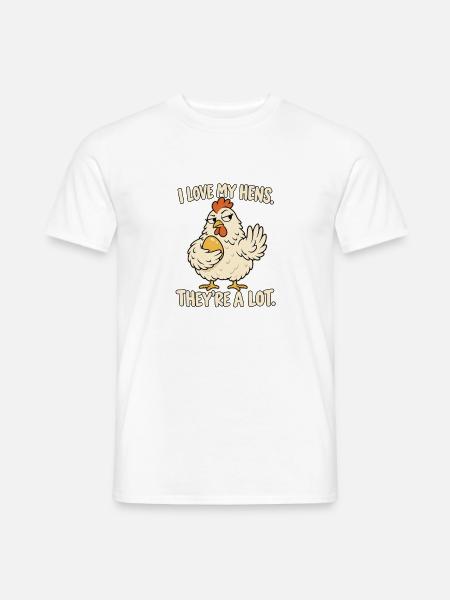 Hennenliebe: freches Huhn - Männer T-Shirt - Weiß