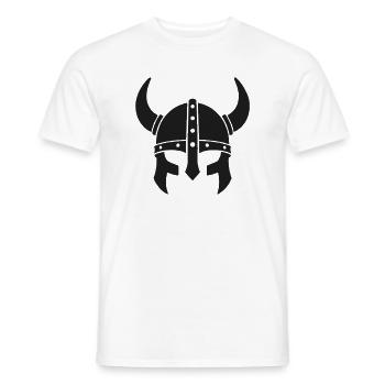 Horned Viking Helmet Silhouette - Männer T-Shirt - Weiß - Vorne - AI Model Male 178 dark (178cm)