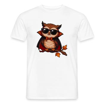 Sonnenbrillen-Eule im Cape - Männer T-Shirt - Weiß - Vorne - AI Model Male 178 dark (178cm)