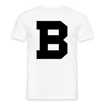 B - Männer T-Shirt - Weiß - Vorne - AI Model Male 178 dark (178cm)