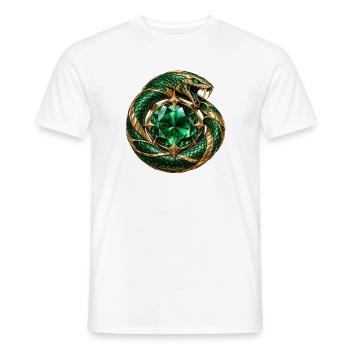 Smaragdgrüner Ouroboros - Männer T-Shirt - Weiß - Vorne - AI Model Male 178 dark (178cm)