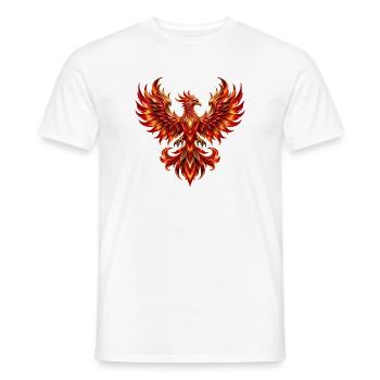 Rubin-Feuer-Phönix - Männer T-Shirt - Weiß - Vorne - AI Model Male 178 dark (178cm)