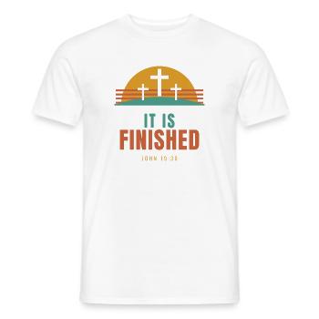 It Is Finished – John 19:30 Easter Christian - Männer T-Shirt - Weiß - Vorne - AI Model Male 178 dark (178cm)