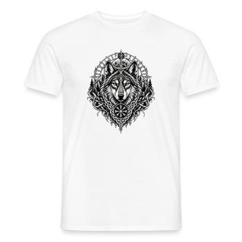 Nordischer Wolf Runen Wikinger Mythologie - Männer T-Shirt - Weiß - Vorne - AI Model Male 178 dark (178cm)