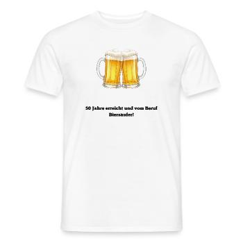50. Geburtstag humorvolles Design Beruf Biersäufer - Männer T-Shirt - Weiß - Vorne - AI Model Male 178 dark (178cm)