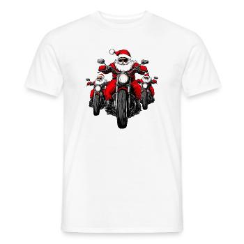 Motorradfahrer Weihnachten / Santa Motorrad - Männer T-Shirt - Weiß - Vorne - AI Model Male 178 dark (178cm)