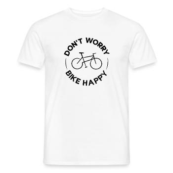 Don't Worry Bike Happy – Fahrradliebe & Radsport - Männer T-Shirt - Weiß - Vorne - AI Model Male 178 dark (178cm)
