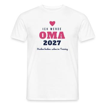 Oma 2027 – Ich werde Oma Kuchen backen Training - Männer T-Shirt - Weiß - Vorne - AI Model Male 178 dark (178cm)