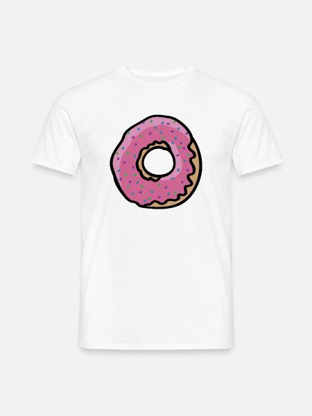 Rosa Donut-Grafik - Männer T-Shirt - Weiß