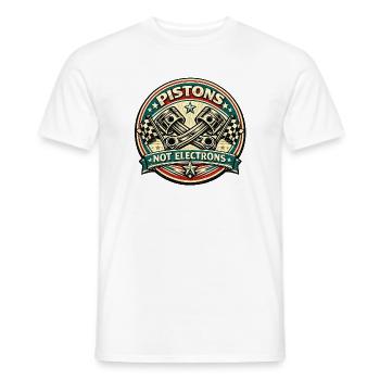 Kolben, keine Elektronen, Schachbrett. - Männer T-Shirt - Weiß - Vorne - AI Model Male 178 dark (178cm)