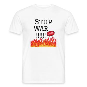 Stop War Flames Protest-Design - Männer T-Shirt - Weiß - Vorne - AI Model Male 178 dark (178cm)