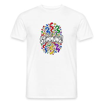 Stimmung! – Buntes Konfetti für Partyfans - Männer T-Shirt - Weiß - Vorne - AI Model Male 178 dark (178cm)