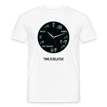 Time Is Relative – Mathe Nerd Uhr - Männer T-Shirt - Weiß - Vorne - AI Model Male 178 dark (178cm)